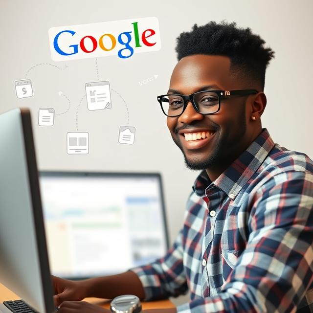 Ghanaian small business owner checking website ranking on Google with affordable SEO services
