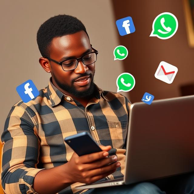 Ghanaian entrepreneur implementing an effective online marketing strategy using smartphone and social media (Facebook, WhatsApp, Google)