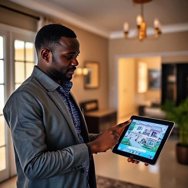 Real estate agent in Ghana offering a virtual tour of property