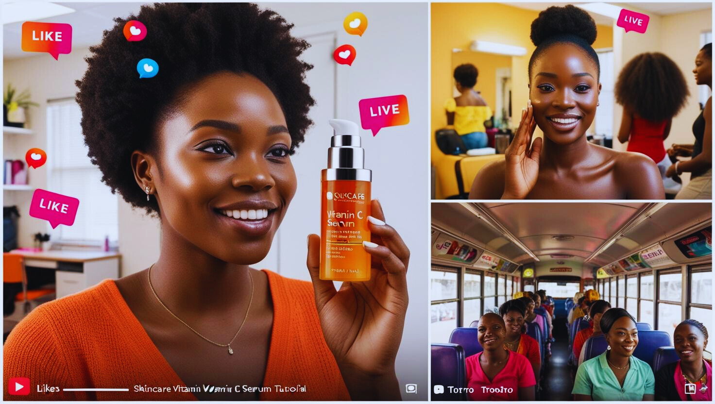 Ghanaian influencer engaging followers through social media live stream