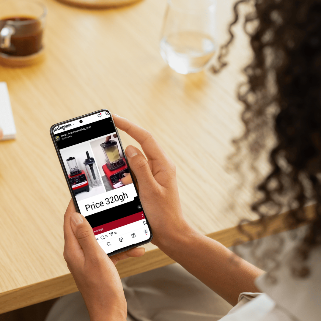 Ghanaian woman is excited by increase sales with Instagram