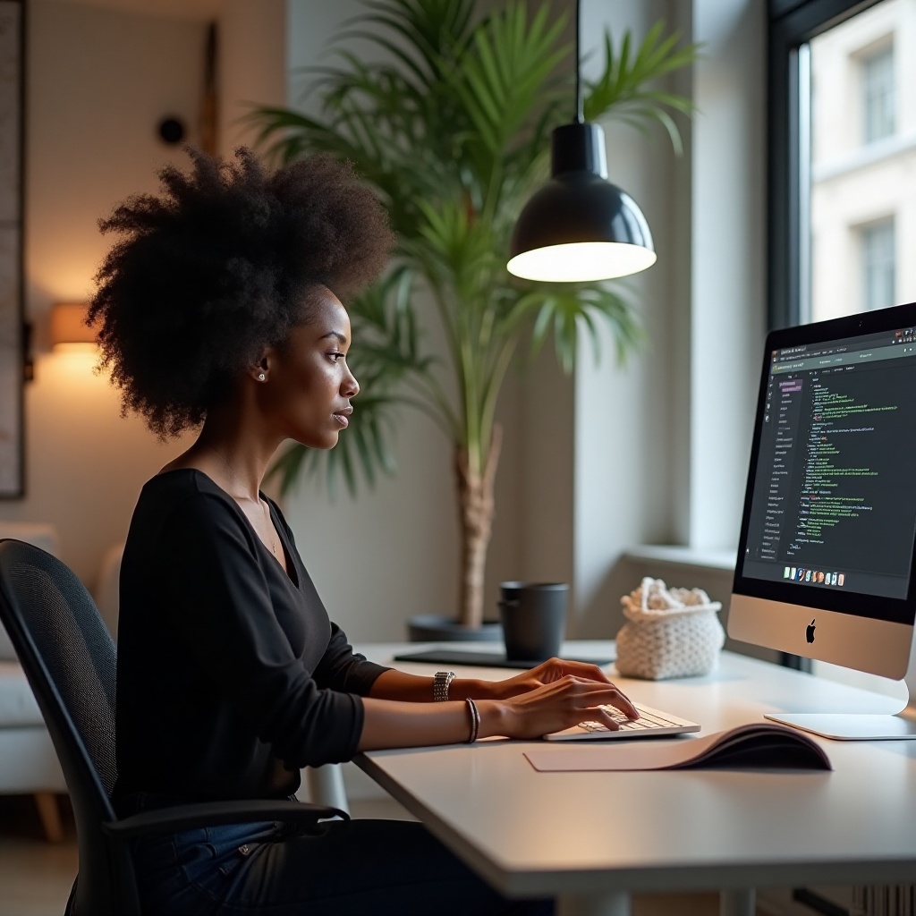 Professional web designer working on a business site for clients in Ghana – website design companies in Ghana