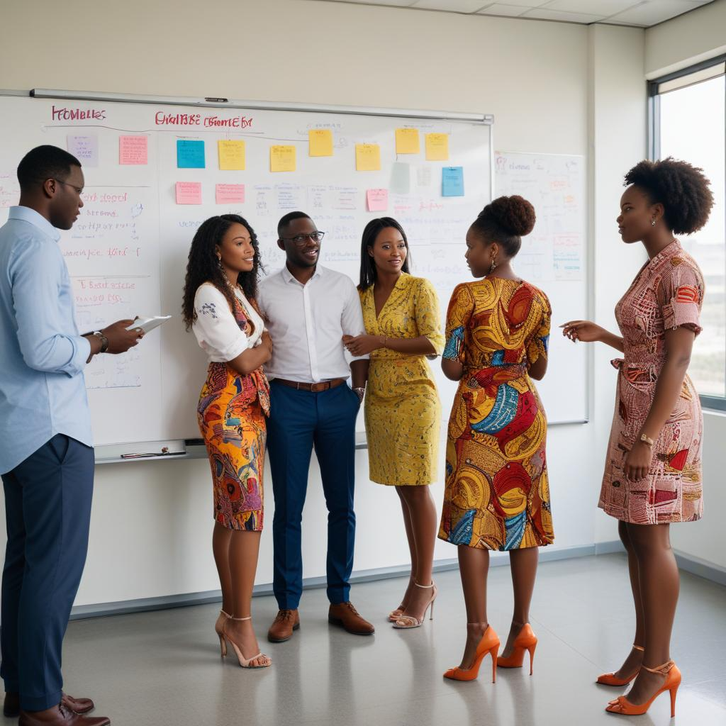 Ghanaian business team developing a digital marketing strategy