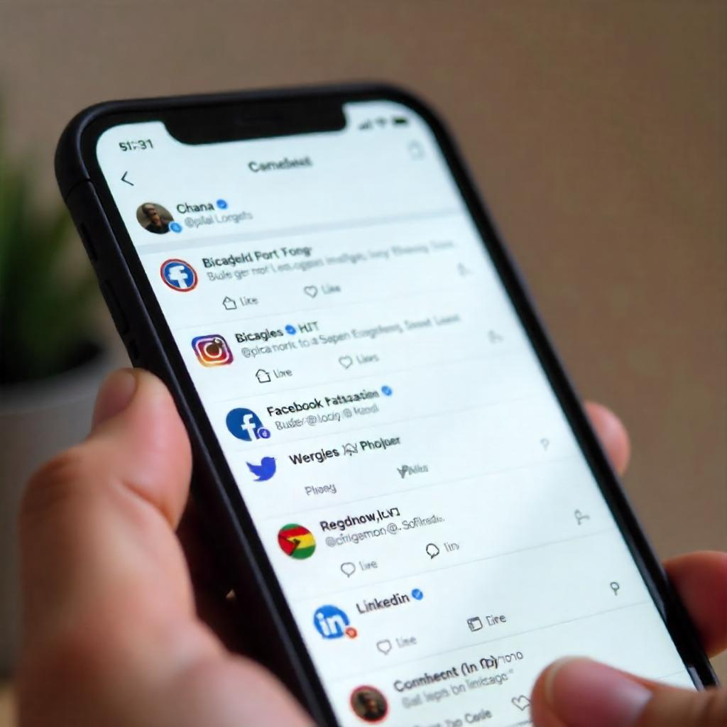 Facebook, Instagram, and LinkedIn feeds showcasing social media marketing strategies in Ghana