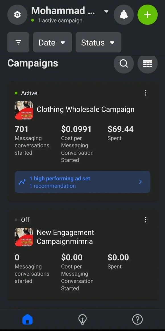 Facebook ad with insights targeting Ghanaian audience