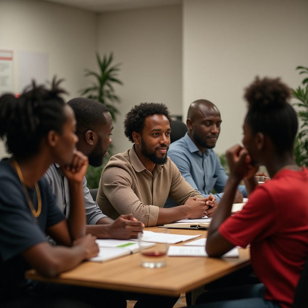 Ghanaian business team developing skills to boost company growth