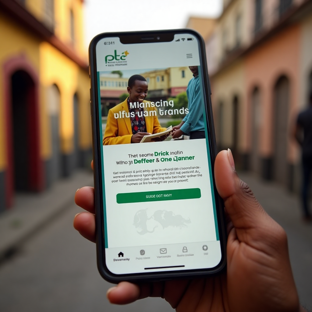 Smartphone displaying a promotional email from a Ghanaian business, highlighting mobile-friendly email marketing