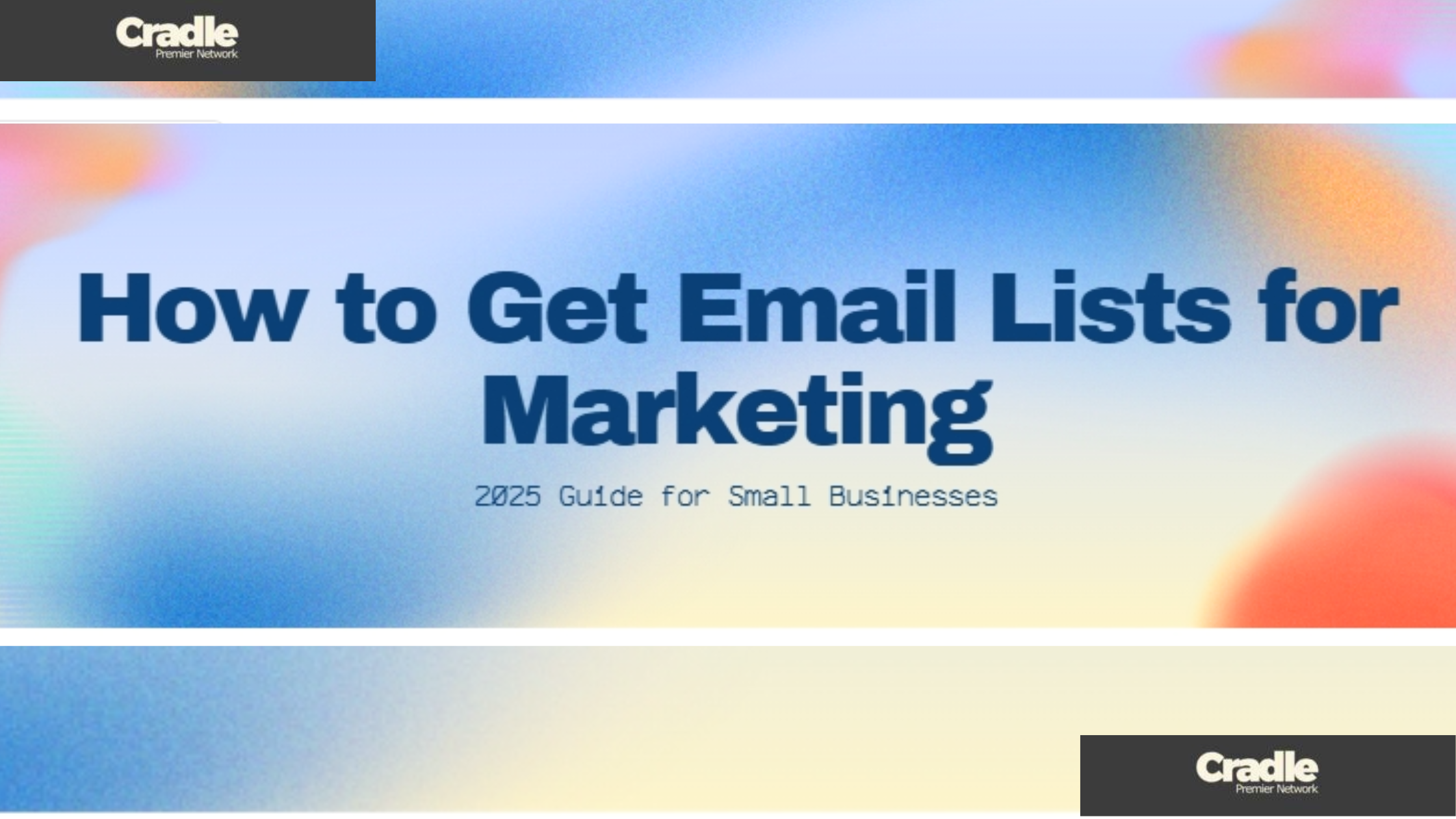 How to get email lists for marketing – 2025 small business guide banner by Cradle
