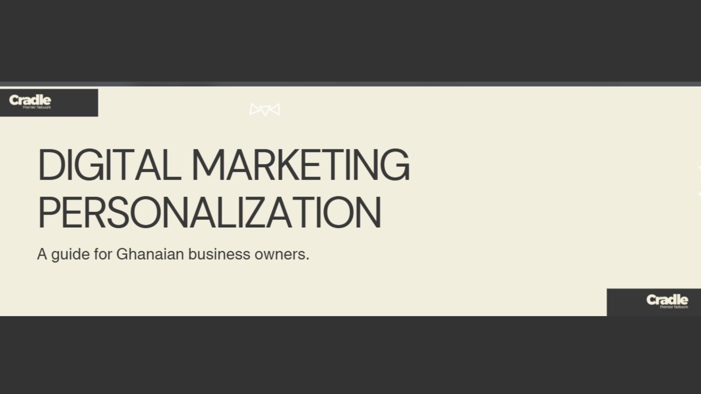 Digital Marketing Personalization guide banner by Cradle Premier Network